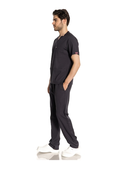 Unisex Likralı Antrasit Scrubs