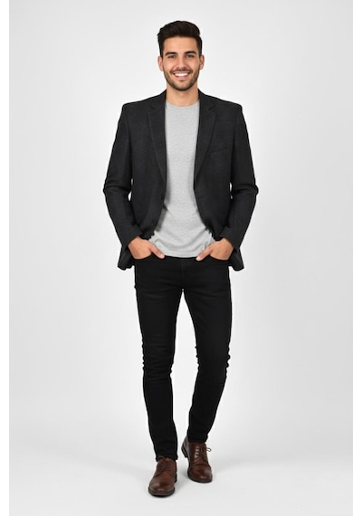 Massimo Rossi Erkek Kışlık Kumaş Tek Ceket 4 Drop Bgl-st04983 Kahverengi