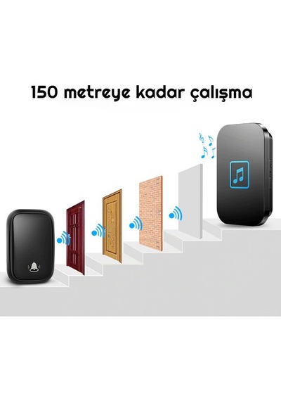 Cacazı Su Geçirmeyen Kablosuz Pil Gerektirmeyen Kapı Zili