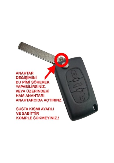 Gma Keys Peugeot 307,407 Citroen C4,c5 Anahtar Kumanda Kabı Pil Yuvasız