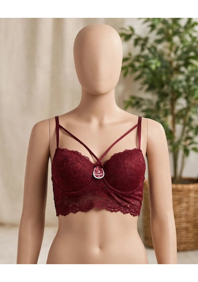 Ecem Yıldız Dolgulu Bralet Sütyen Bordo