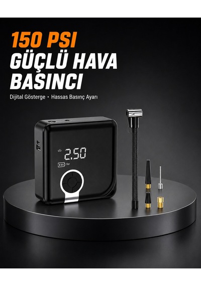 Dijital Ekranlı Diyafram Tip Kompresör 150 Psı Güçlü Motorlu Taşınabilir Diğer