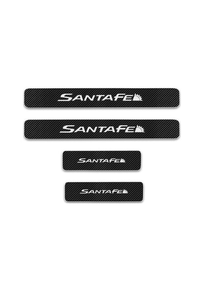 Hyundai Santa Fe Carbon Fiber Kapı Eşiği Yazısı Sticker 4Adet