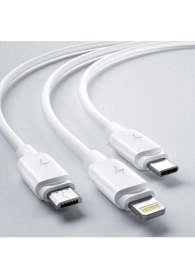 Şarj Kablosu G12 3 Lü Type C Lightning Micro Usb 3a 1.2 M