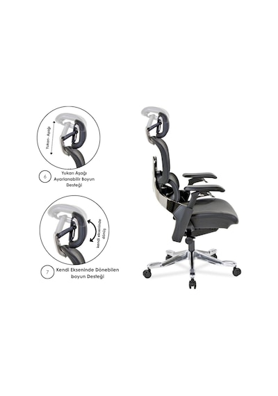 Casella Palma Fileli Yönetici Koltuğu Ofi S Koltuğu Ergonomik, Şık Ve Fonksiyonel Siyah