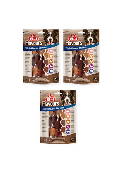 8in1 Flavours Triple Flavour Skewers Üçlü Lezzet Şişleri 113 G X 3 Adet