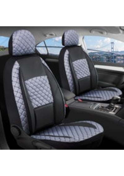 Ford Escort Deri Detaylı Oto Koltuk Kılıfı Ön Arka Set Alpine Siyah Füme Şhn