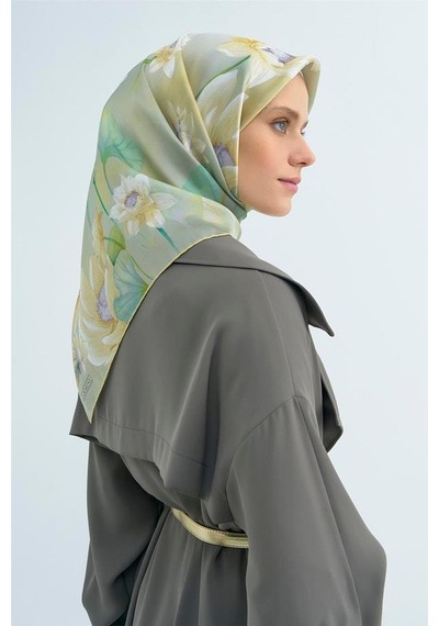 Armine İpek Eşarp 2026 Yaz - 9505-81 Açık Yeşil Sura
