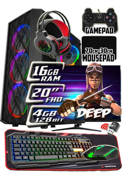 Warbox Deep i3-9100 16 GB 256 GB + 250 GB HDD 4 GB R7240 20"Masaüstü Oyuncu Bilgisayarı
