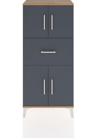 Hyperion Dolap Tek Raflı Tek Çekmeceli 4 Kapaklı 60x44x134 Çam-antrasit Atlas Çam