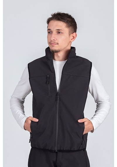 Vatan Tekstil Softshell Dik Yaka Erkek Yelek Füme