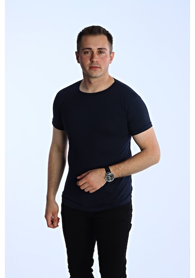 Eg38 Eko Slimfit Basic Tişört Lacivert Lacivert