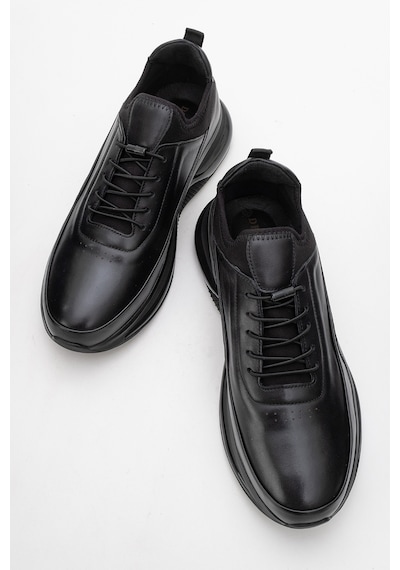 Dericlub Erkek Kalın Taban Comfort Sneaker Gerçek Deri Cr 2440 Siyah