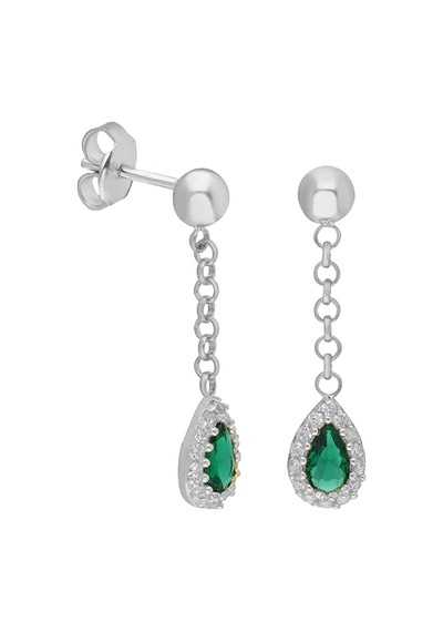 Yeşil Damla Küpe 717070 Silver