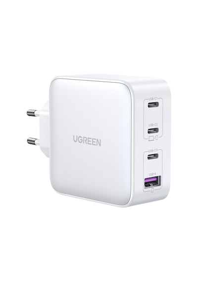 Ugreen Nexode Gan X 100w Hızlı Şarj Cihazı 4 Portlu Pd Qc 3xusb-c, 1xusb-a, Beyaz, 15337 -