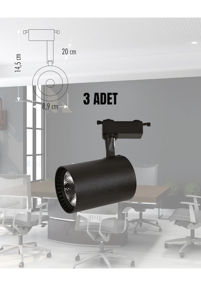 Cata Babil Ray Spot Set 3 Adet Ct-5334 Siyah Kasa Günışığı Spot + 1 Adet Ct-9720 Ray
