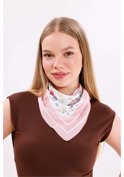 Tarzını Seç Pembe Bahar Model Fular Estascarf 48 X 48 Cm