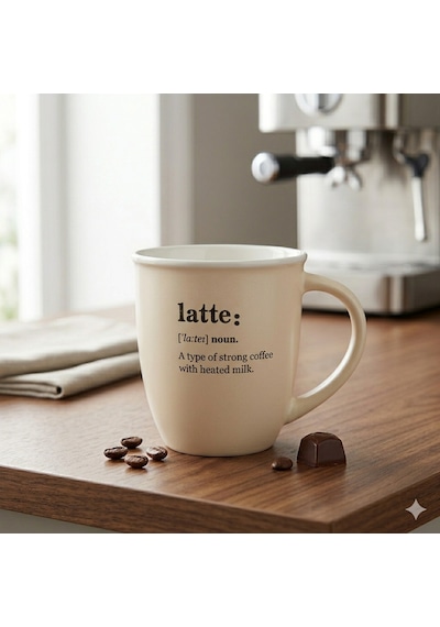 Mien Lory Motto Porselen Kupa 370 Cc - Modern Tasarım Kahve Ve Nescafe Kupası Renkli