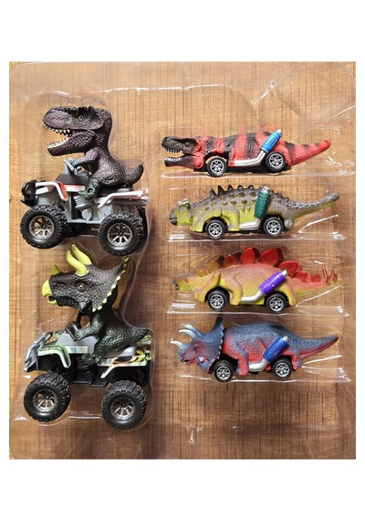 Çek Bırak Dinozor Atv Motor Oyuncak Araba 6 Lı Set