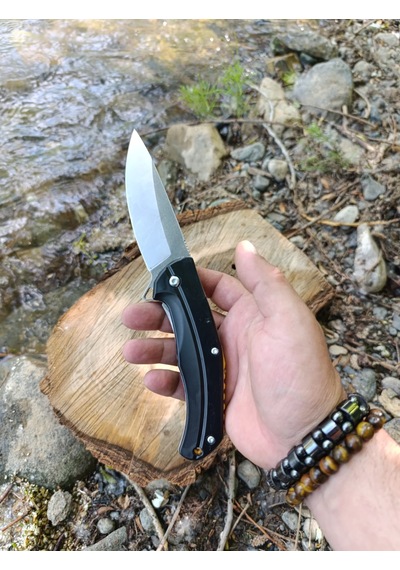 El Yapımı Outdoor Kamp Çakısı Siyah - Sarı