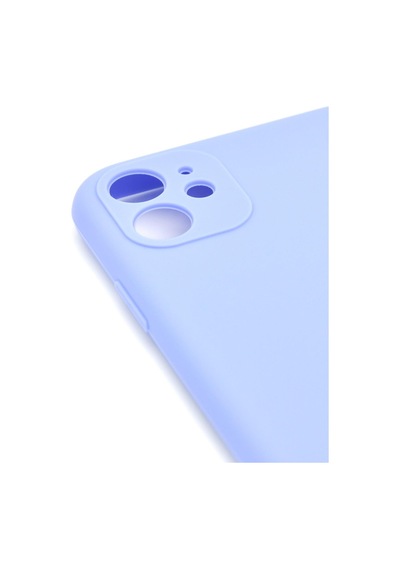 Apple Uyumlu iPhone 11 Düz Renk Esnek Yumuşak Silikon Kılıf Rubber Açık Mor