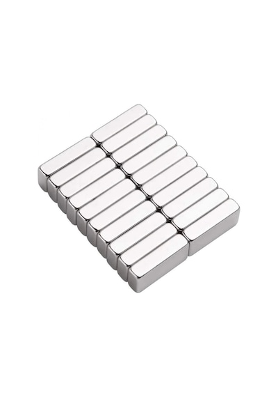 2 Adet 20x10x5 Mm Neodyum Magnet N35 Güçlü Mıknatıs Köşeli Ve Dayanıklı Nikel Kaplama