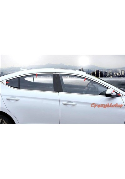 Autogp Hyundai Elantra Cam Çerçevesi Kenar Çıtası Krom 2016 / 2019 14 Parça Lr Elentra-1