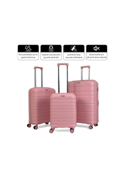 Reymond Luggage Karbon PP Seyahat Valizi Horizon Serisi Kırılmaz Bavul, Bej - Kabin Boy Bej