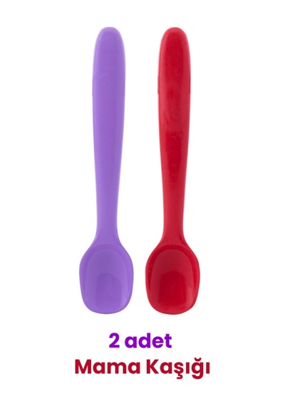 3'lü Silikon Beslenme Seti Bpa Free, Silikon Mama Önlüğü + Vakumlu 3 Gözlü Tabak + 2 Adet Kaşık