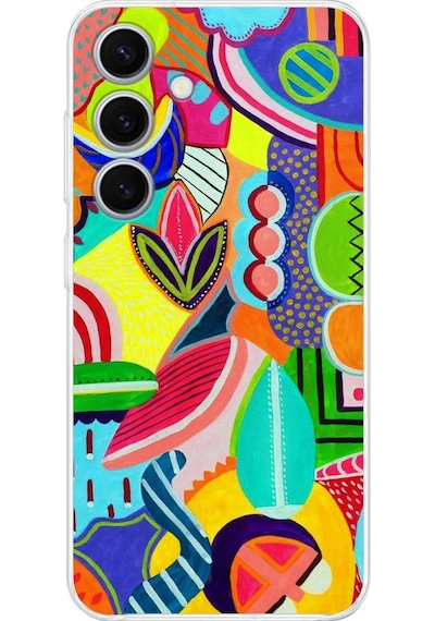 Samsung Galaxy S24 İle Uyumlu Retro Color 6 Kamera Korumalı Şeffaf Kılıf Şeffaf