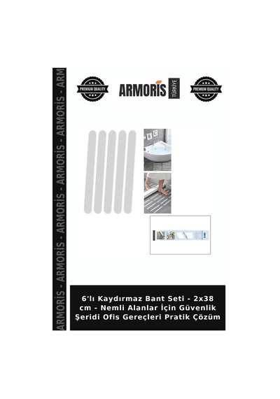 6'lı Kaydırmaz Bant Seti - 2x38 Cm - Nemli Alanlar İçin Güvenlik Şeridi Ofis Gereçleri Pratik Çözüm