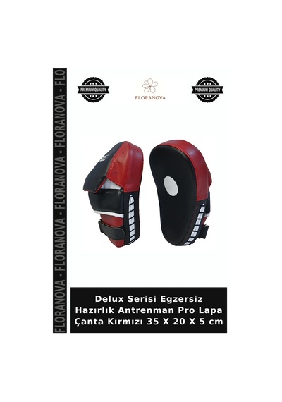 Delux Serisi Egzersiz Hazırlık Antrenman Pro Lapa Çanta Kırmızı 35 X 20 X 5 Cm