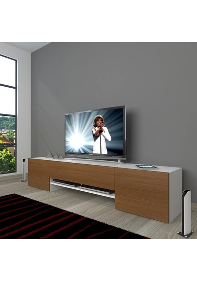 Decoraktiv 1e1 Slm Tv Ünitesi Tv Sehpası - Beyaz - Ceviz Beyaz - Ceviz