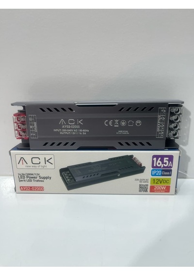 Ack 12v 16 Amper 200 W Slim Led Trafosu Ay02-02000 Seçenekler