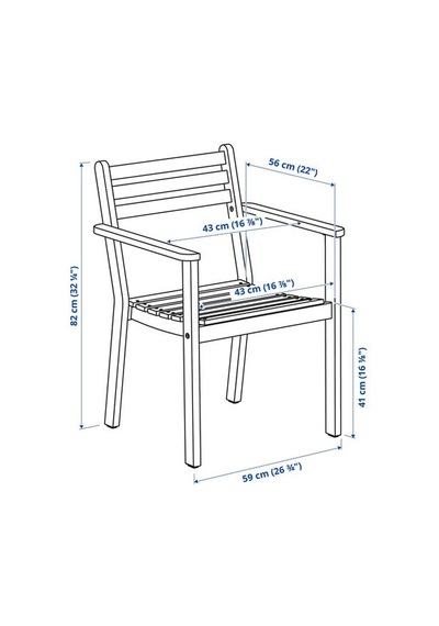 Ikea Askholmen Kolçaklı Sandalye, Koyu Kahve, Mindersiz Koyu Kahverengi