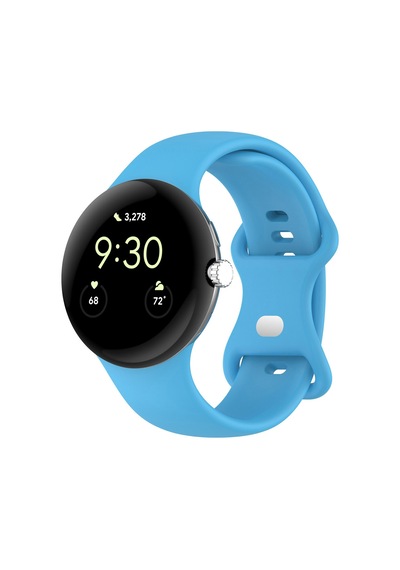 Caseonn Google Pixel Watch 4 41mm Kordon Esnek Spor Silikon Kayış Mavi