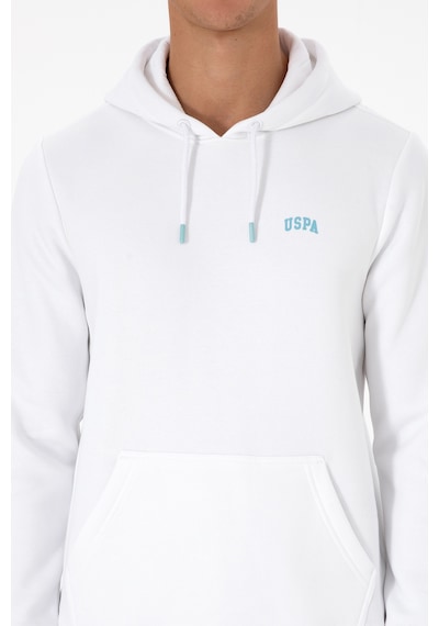 U.S. Polo Assn. Erkek Regular Fit Kapüşonlu Şardonlu Beyaz Basic Sweatshirt 50315582-VR013