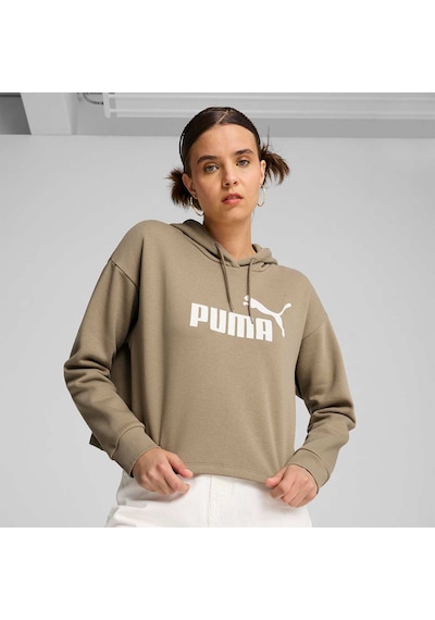 Puma Ess Cropped Logo Kadın Bej Kapüşonlu Sweatshirt Bej