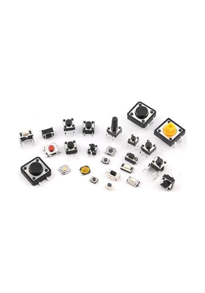 125 Adet Tact Switch Seti Dip Smd Kılıf 25 Farklı Çeşit Şeffaf Poşette