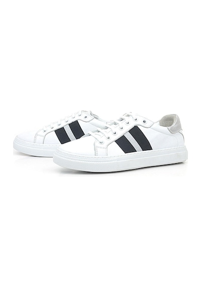 Hakiki Deri Beyaz Siyah Desenli Kadın Sneaker Ayakkabı Beyaz Hakiki Deri Beyaz Siyah Desenli Kadın Sneaker Ayakkabı Beyaz