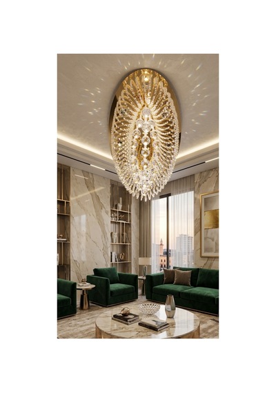 Avize Elips 60 Lık Gold Altın Altın