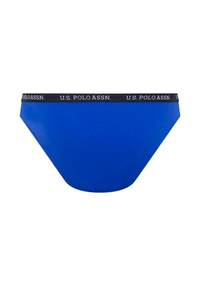 U.S. Polo Assn. Kadın Saks Mavi Kalın Kenarlı Lastikli Bikini Alt Saks Mavi