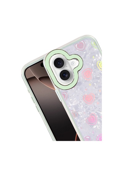 Apple iPhone Uyumlu  16 Uyumlu Lumi Desenli Kapak - Yeşil