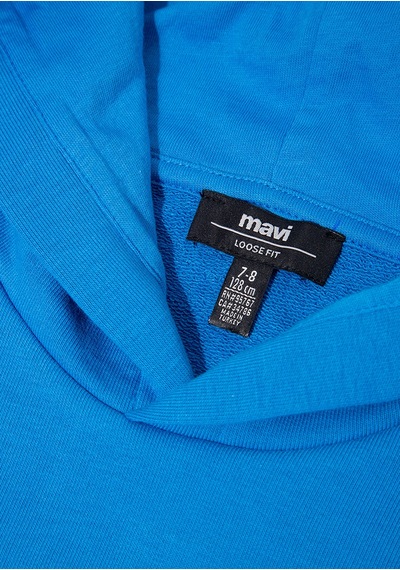 Mavi - Playstation Baskılı Kapüşonlu Mavi Sweatshirt 6s10131-70772 Mavi
