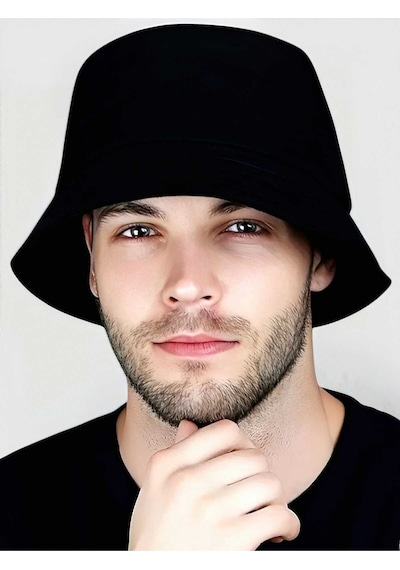 Tezzgelsin Unisex Uv Korumalı Pamuklu Bucket Şapka Siyah