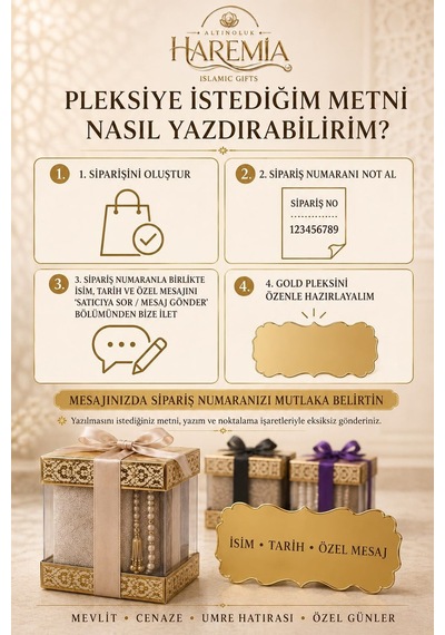 20'li Dikdörtgen Mevlitlik Set Seccade Tesbih Kişiye Özel Pleksi Hediyelik Set Çok Renkli