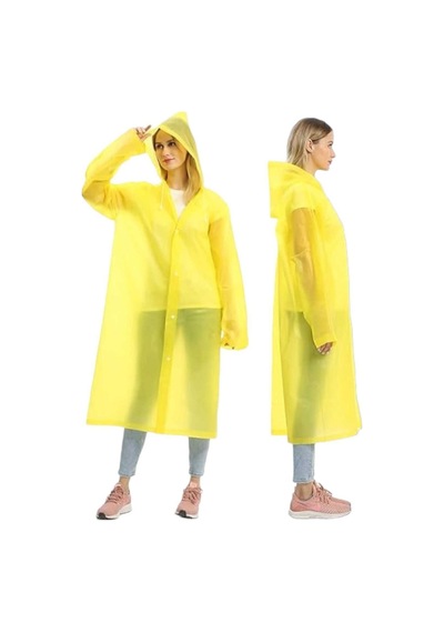 Unisex Sarı Su Rüzgar Geçirmez Yağmurluk Sarı