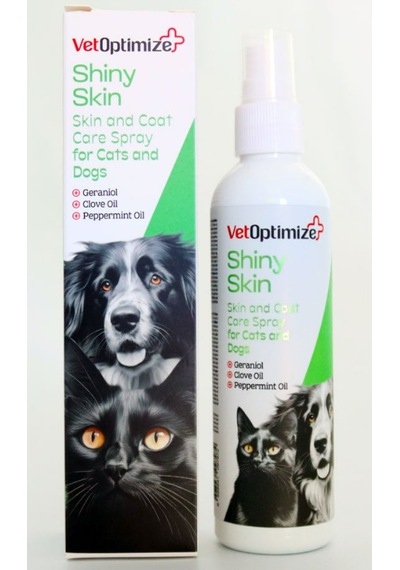 Vetoptimize Shiny Skin Sprey 100 Ml Kedi Köpek Tüy Parlatıcı, Düğüm Açıcı, Kuru Deri & Kaşıntı Karşıtı Veteriner Bakım Spreyi