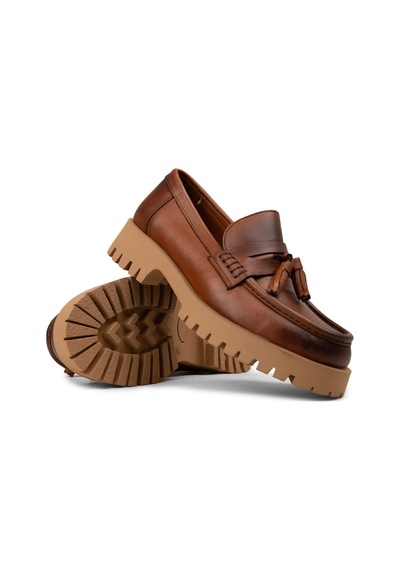 Deery Kadın Hakiki Deri Taba Rengi Marin Loafer - 02035ztbac02