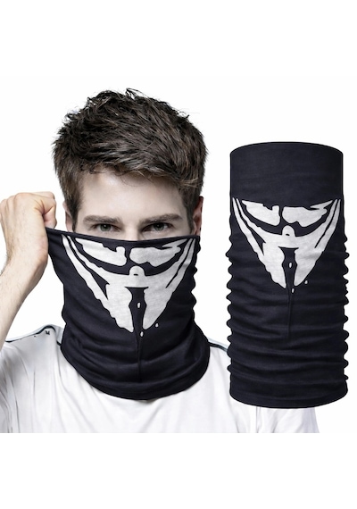 Mey İthalat Vendetta Maskesi Desenli Baf Bandana Çok Amaçlı Yüz Boyunluk Bandana 4 No